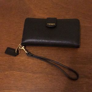 Black Coach Phone Wristlet